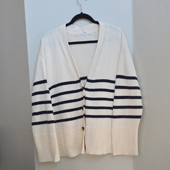 GAP Sweaters - Striped Cream and Black Women's Sweater